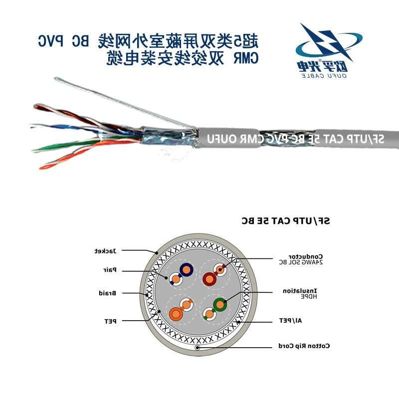 曲靖市SF / UTP CAT 5E BC PVC CMR双绞线安装电缆